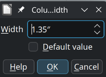 LibreOffice Calc Col Width