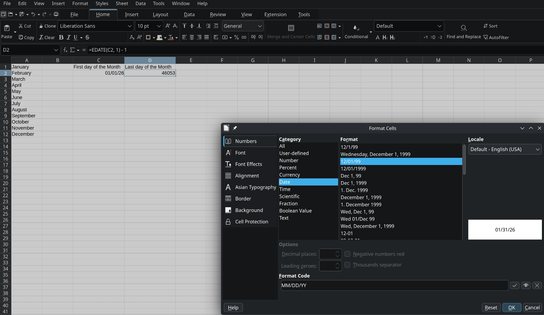 LibreOffice Calc Conditioal Formating